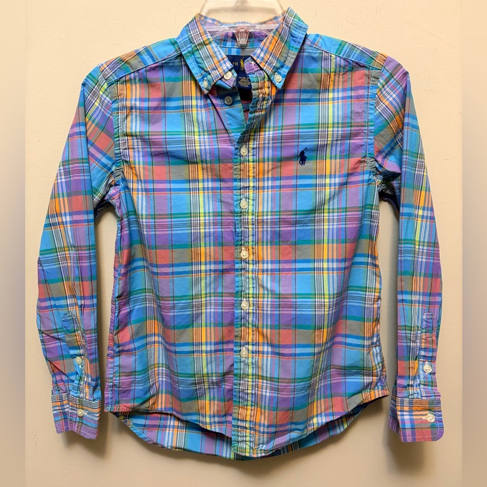 RALPH LAUREN Boy's Multicolor Plaid Cotton Shirt